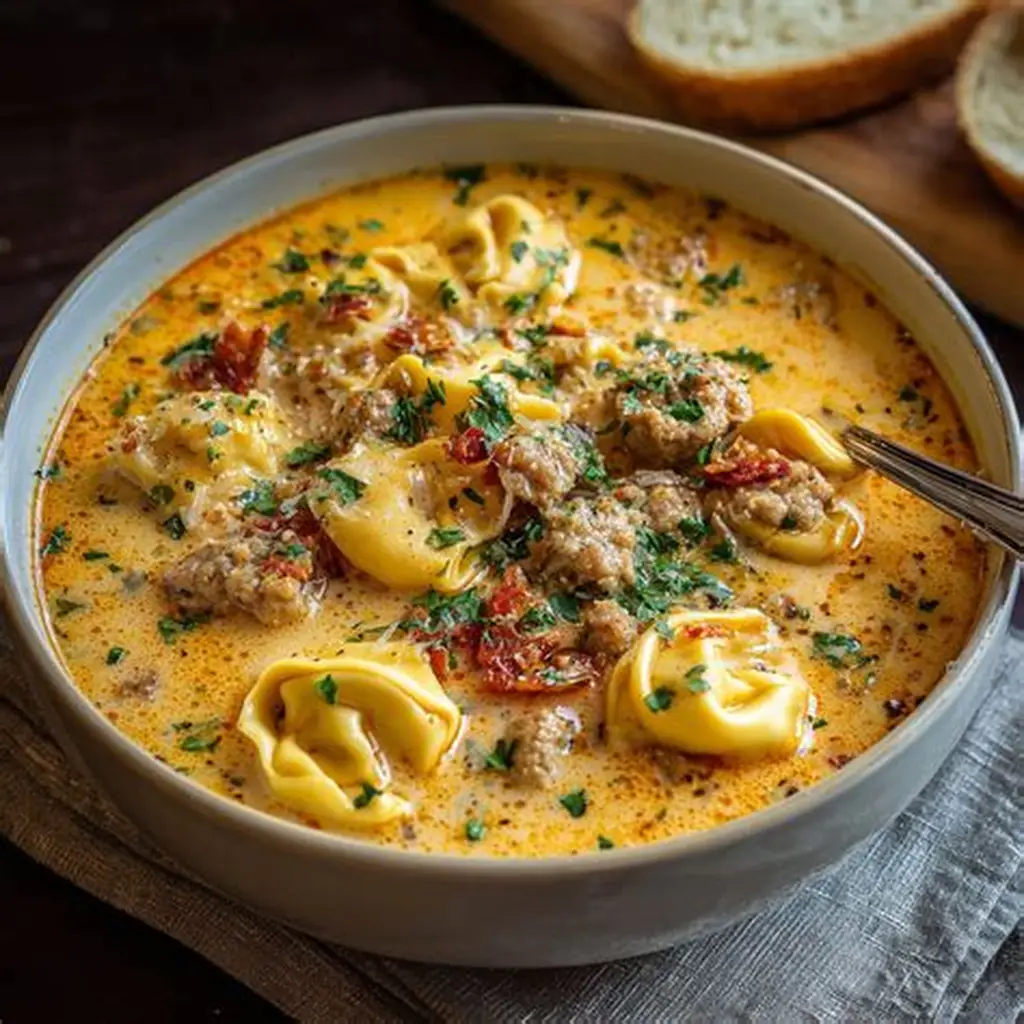 Creamy Sausage Tortellini Soup