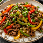Beef & Pepper Rice Bowls