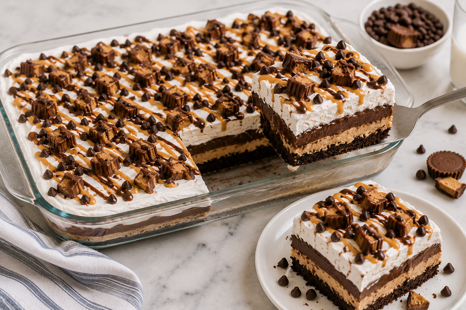 Chocolate Peanut Butter Lasagna