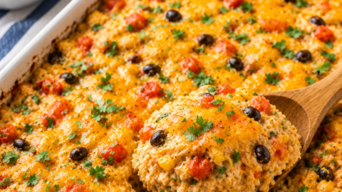 Creamy Mexican Rice & Chicken Casserole