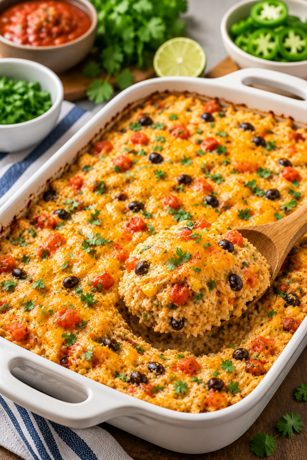 Creamy Mexican Rice & Chicken Casserole