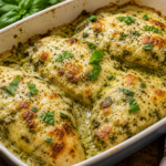 Creamy Pesto Baked Chicken