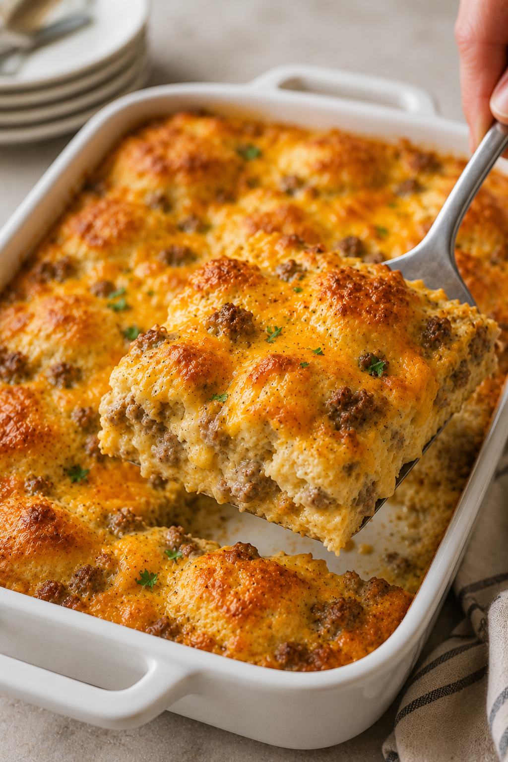 Easy Biscuits & Gravy Casserole