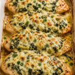 Lazy Spinach Artichoke Baked Chicken