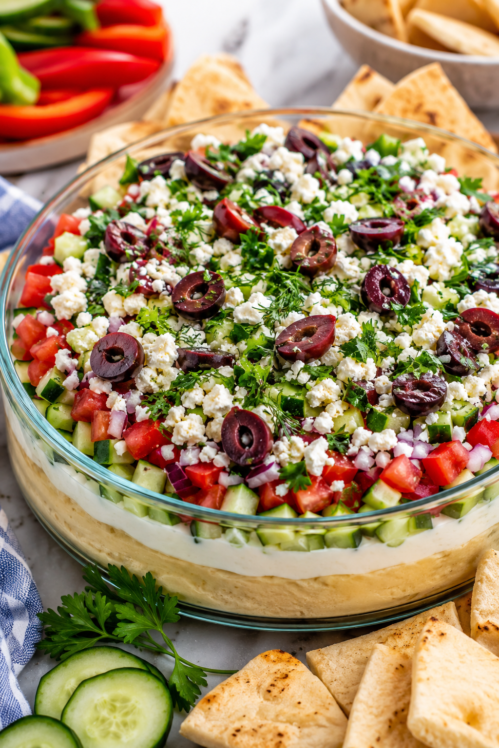 7 Layer Greek Hummus Dip