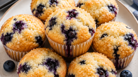 Cake Mix Blueberry Muffins