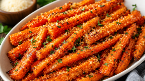 Crispy Parmesan Roasted Carrots