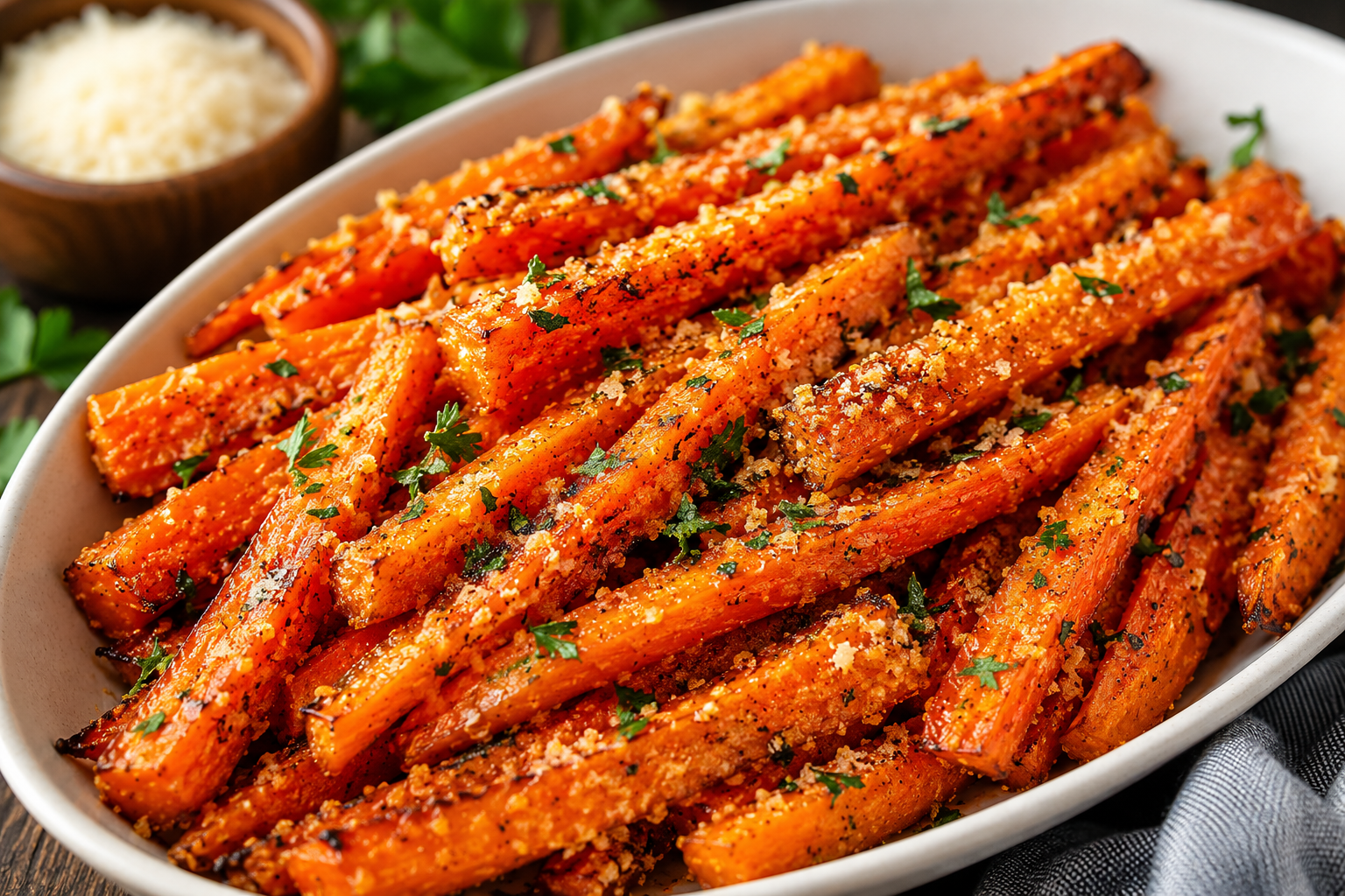 Crispy Parmesan Roasted Carrots
