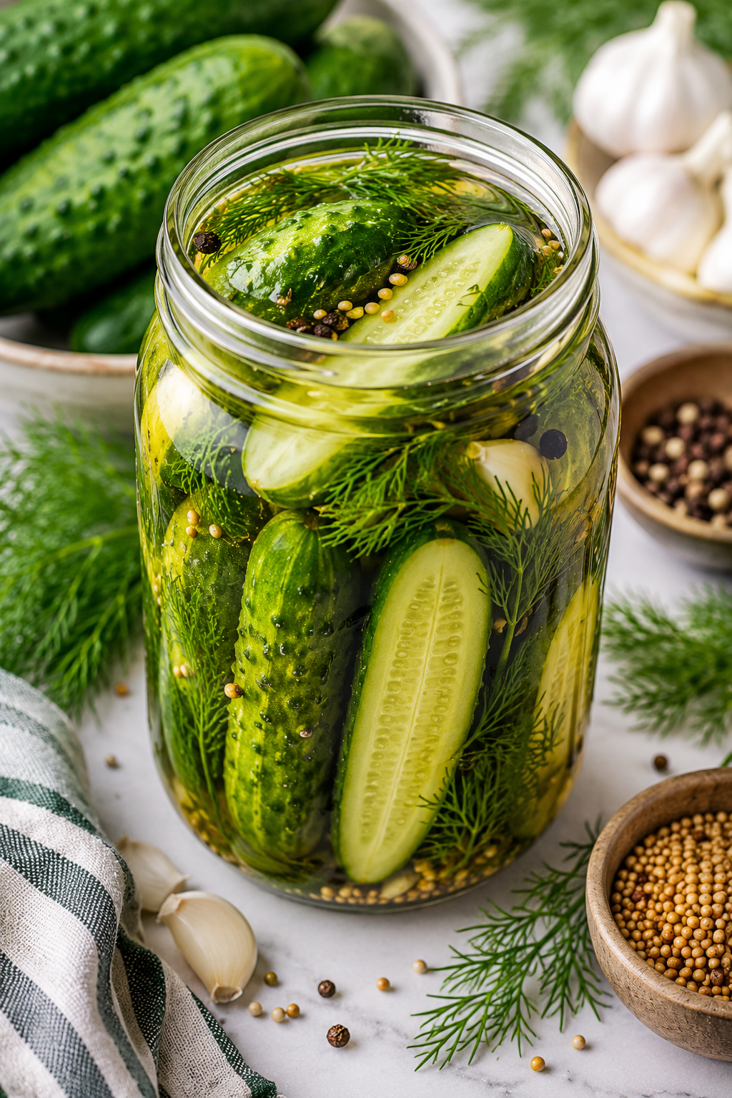 Easy Homemade Dill Pickles (Refrigerator Dill Pickles)