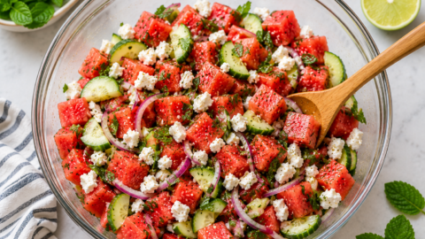 Watermelon Feta Mint Salad