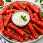 Easy Watermelon Fries with Creamy Coconut Lime Dip