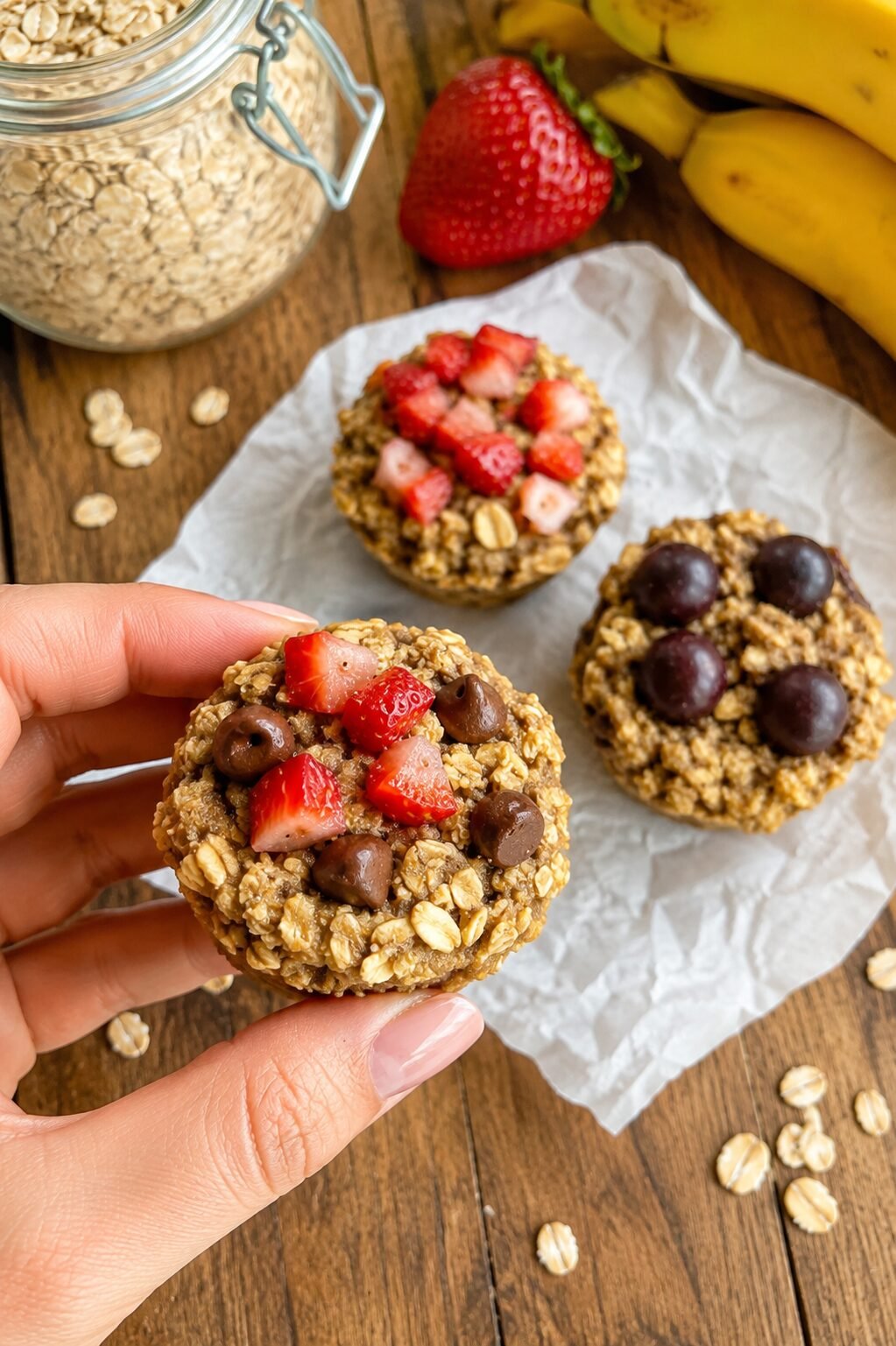 3 Ingredient Banana Oat Muffins