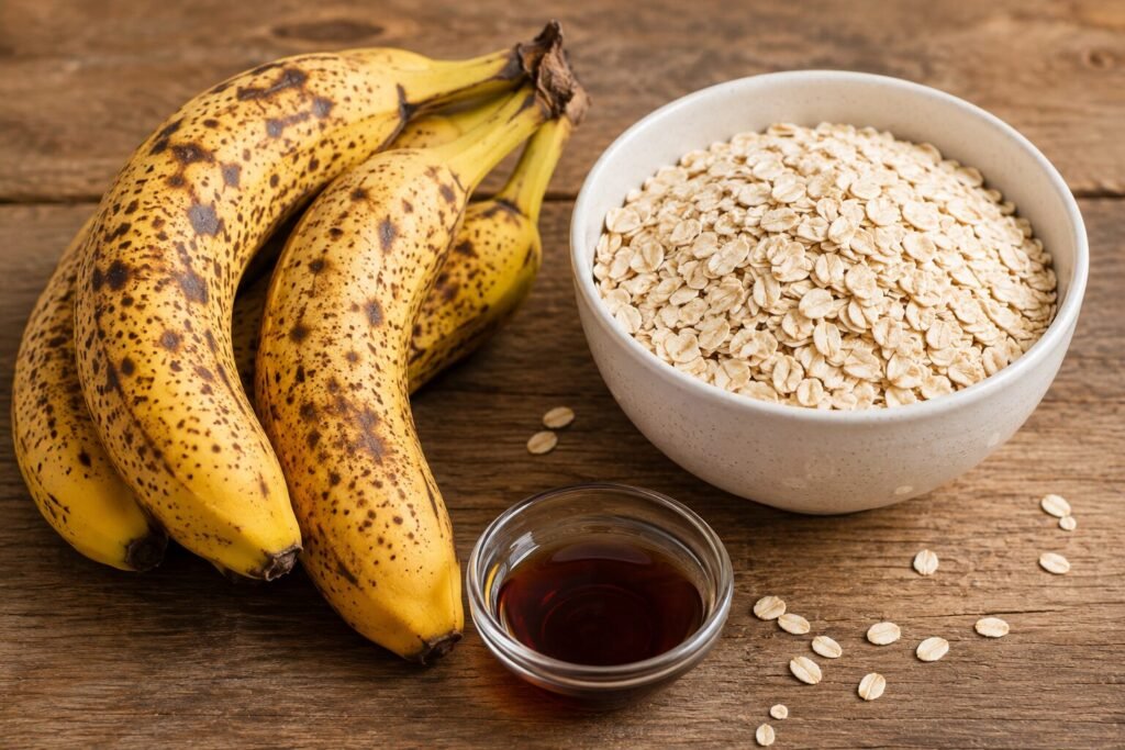 3 Ingredient Banana Oat Muffins Ingredeints