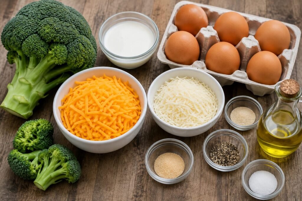 Easy Broccoli Cheese Cups Ingredients