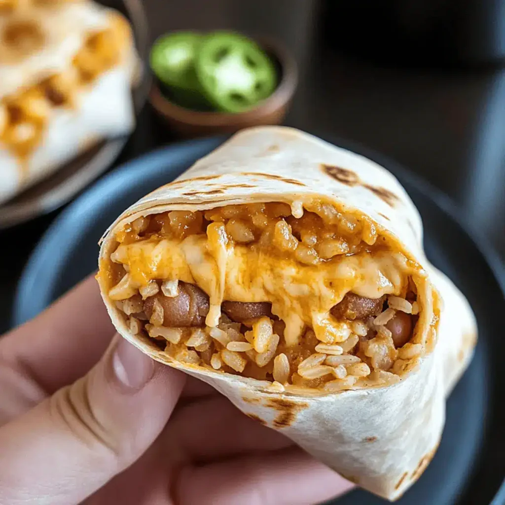 Cheesy Bean and Rice Burritos