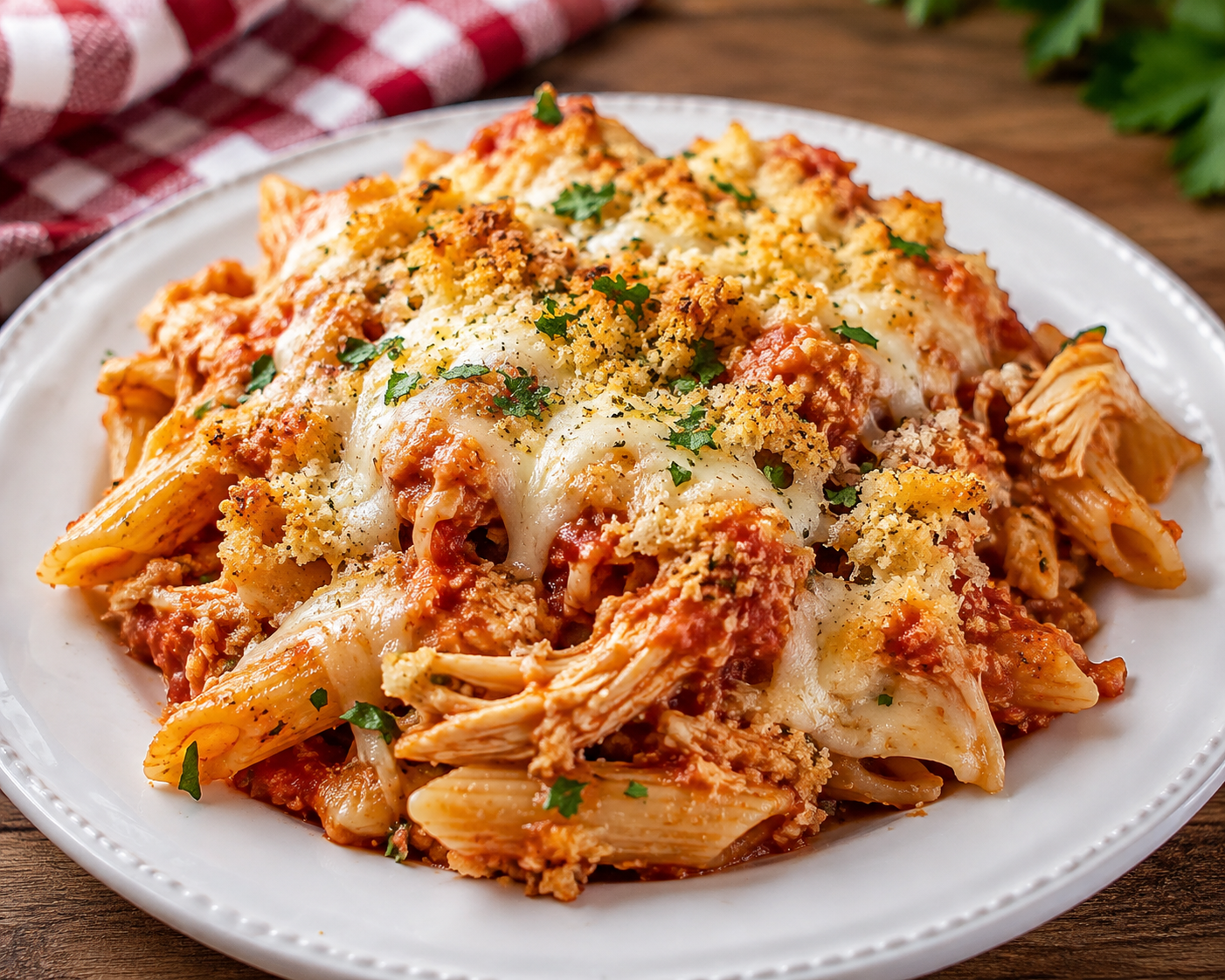 Chicken Parmesan & Pasta Casserole