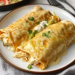 Creamy White Chicken Enchiladas with Sauce