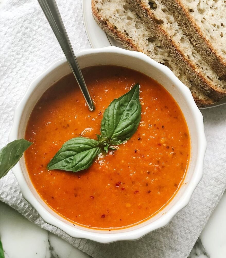 Healthy Tomato Basil Soup-Fall Soup