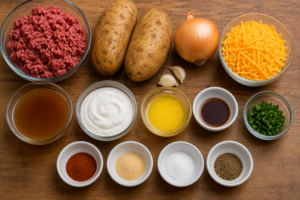 Hobo Ground Beef and Potato Casserole Ingredients
