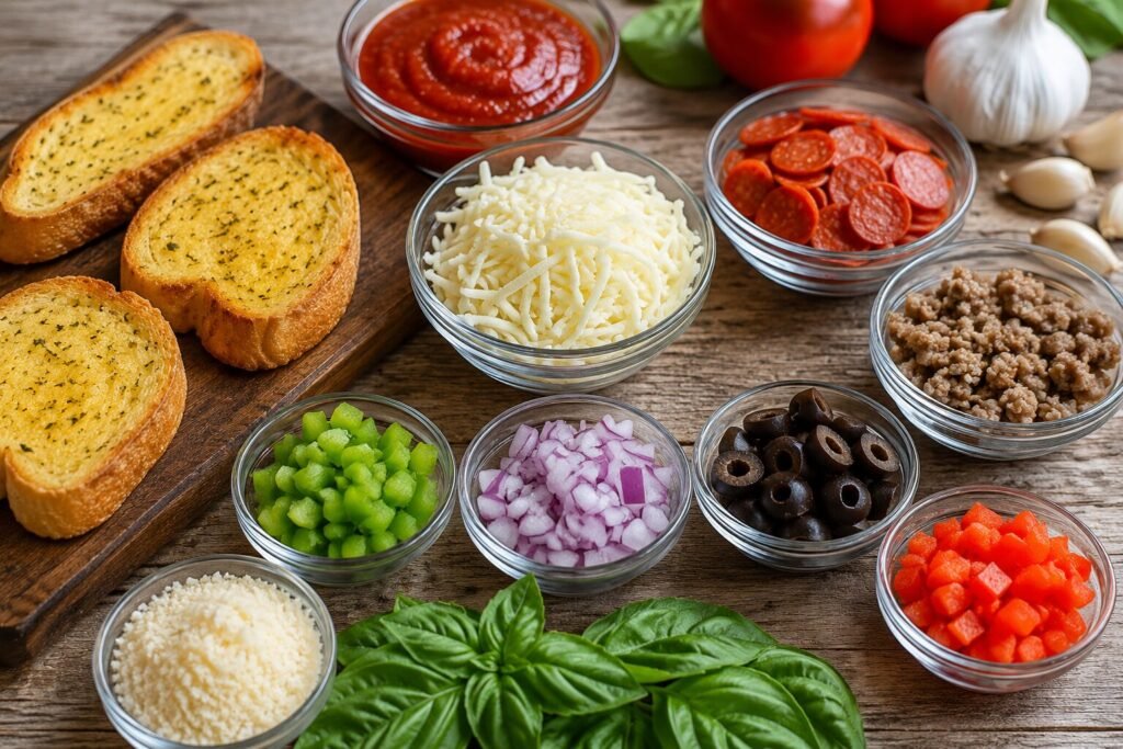 Mini Garlic Toast Pizzas Ingredients