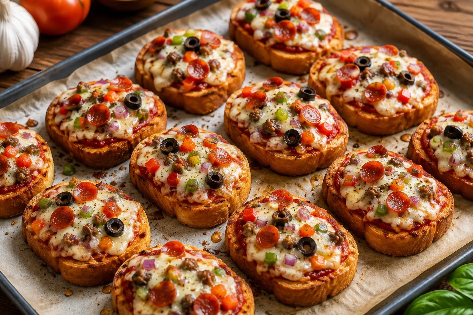 Mini Garlic Toast Pizzas