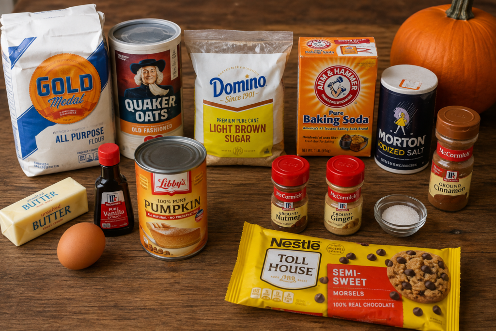 Pumpkin Oatmeal Cookies Ingredients