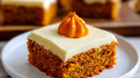 Pumpkin Bars with cream cheese frosting