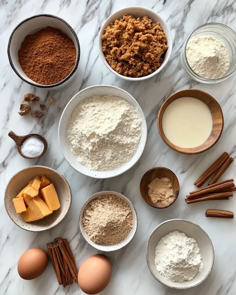 Pumpkin Coffee cake ingredients