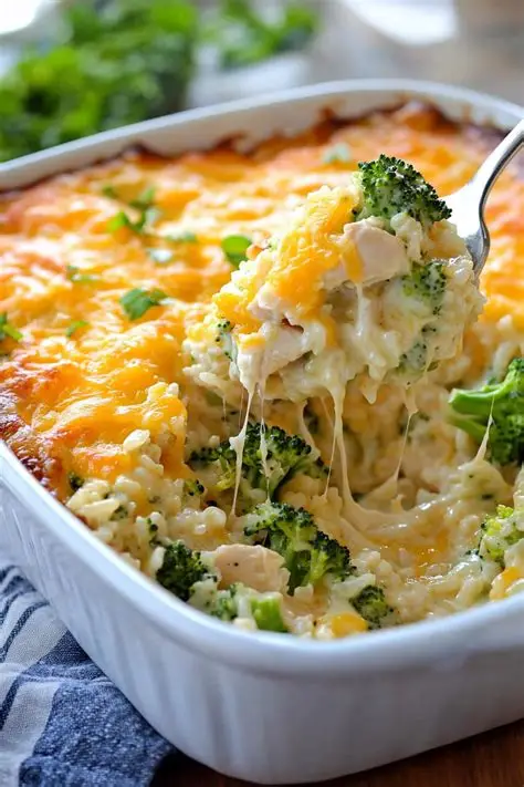 Cheesy Chicken Broccoli Rice Casserole