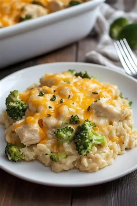 Cheesy Chicken Broccoli Rice Casserole