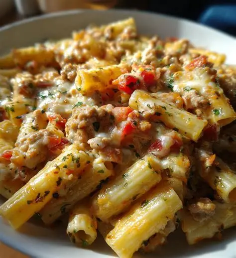 Cheesy Ground Turkey Pasta Recipe