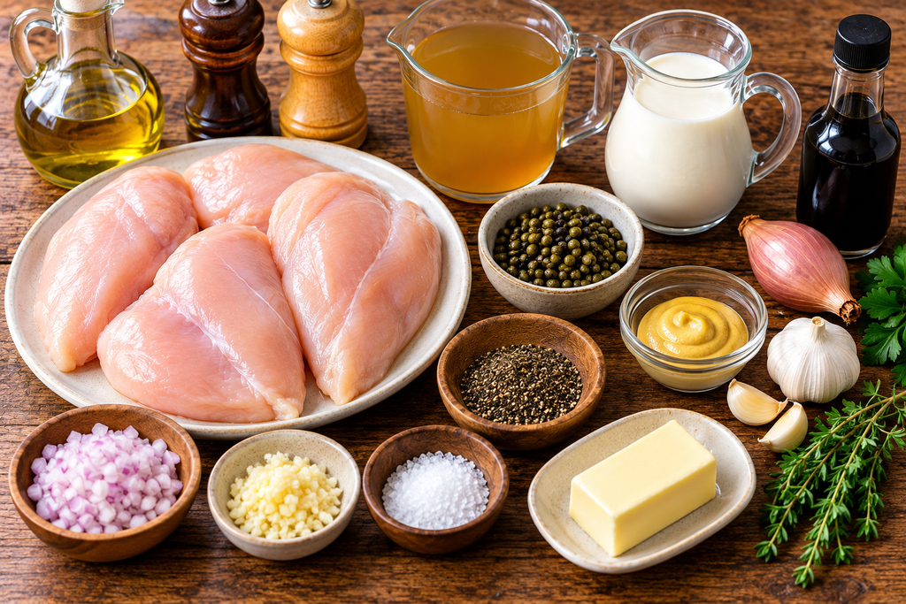 Chicken au Poivre Ingredients
