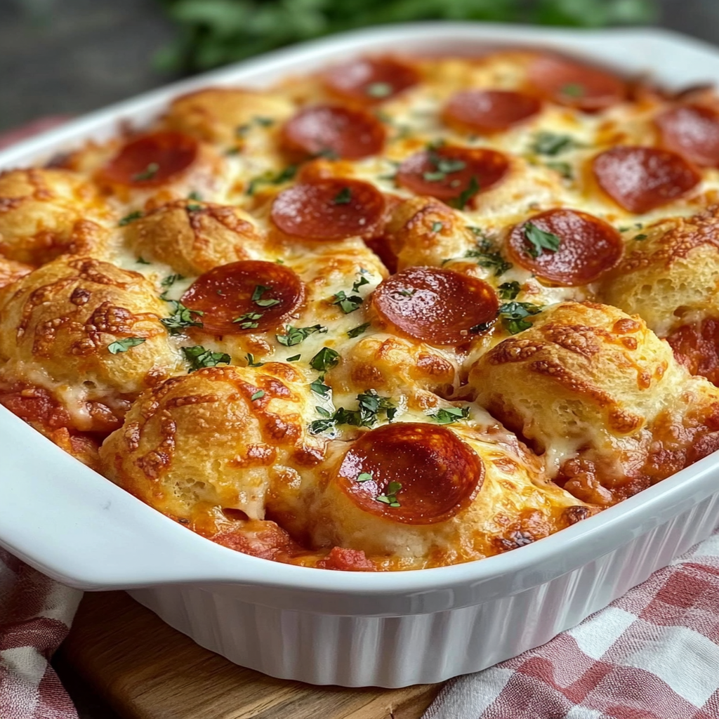 Pizza Casserole with Biscuits