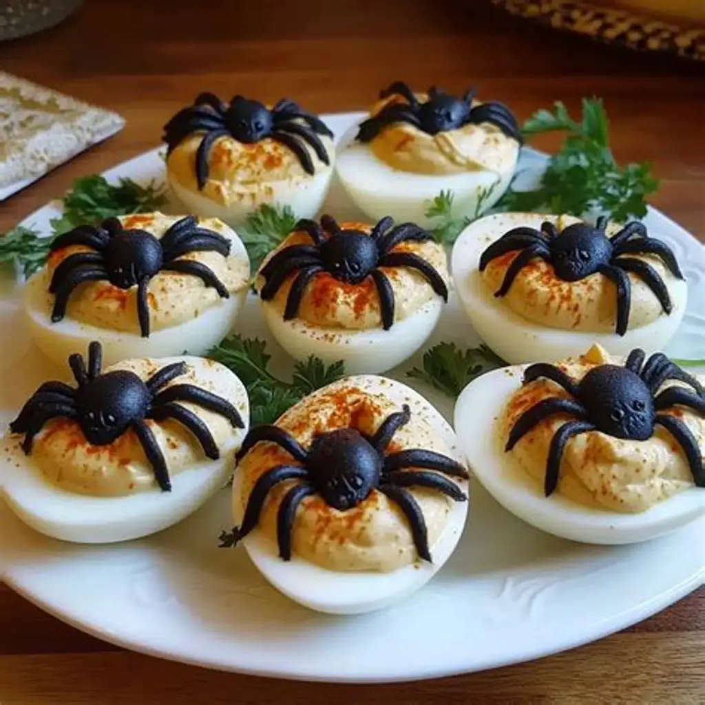 Spider Deviled Eggs