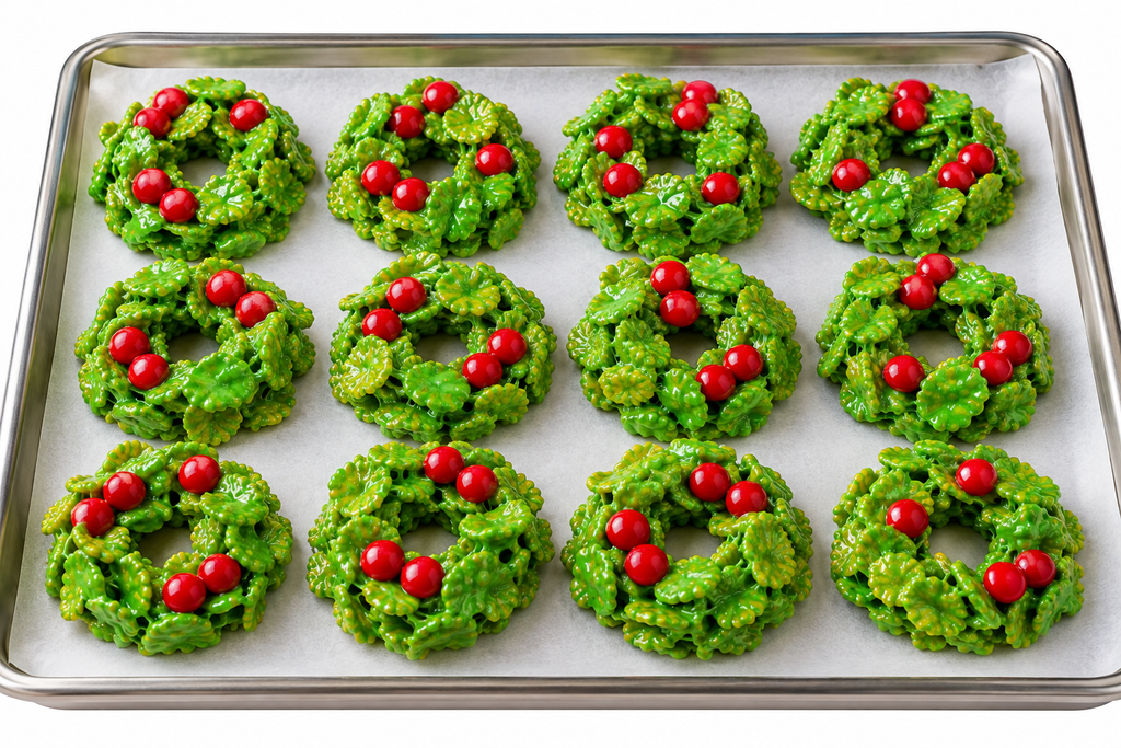 Christmas Cornflake Wreath Cookies