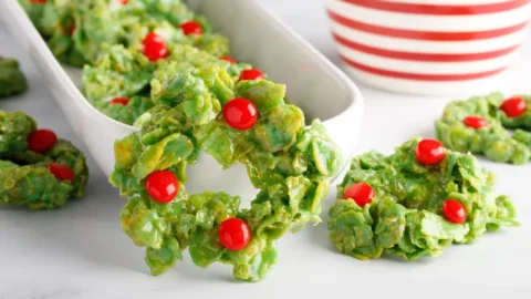 Christmas Cornflake Wreath Cookies