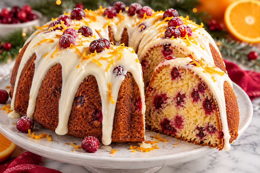 Christmas Cranberry Orange Bundt Cake