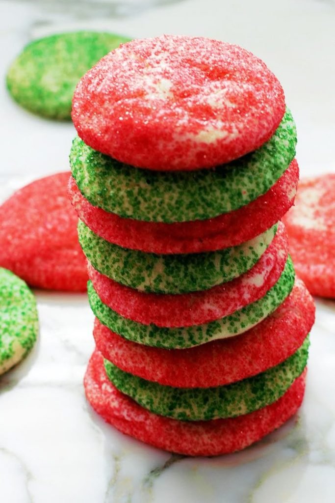 Red and Green Iced Sugar Cookies